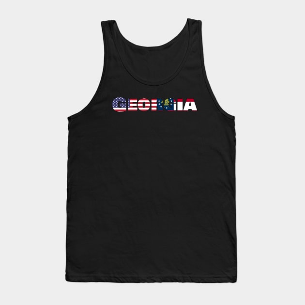 Georgia State Flag/America Flag Logo Tank Top by ElevenGraphics